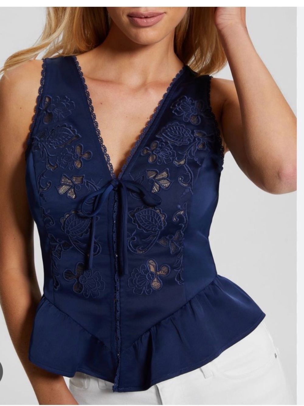 Guess, Eco Gia, Satin Corset Top sz M